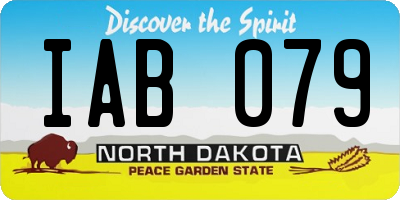 ND license plate IAB079