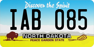 ND license plate IAB085