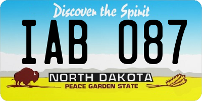 ND license plate IAB087