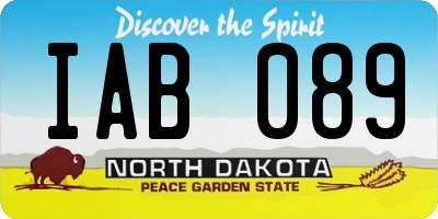 ND license plate IAB089