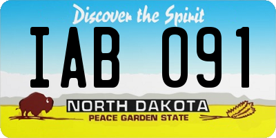 ND license plate IAB091