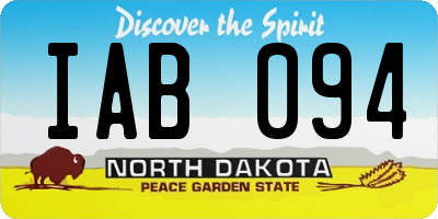 ND license plate IAB094
