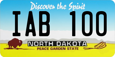 ND license plate IAB100