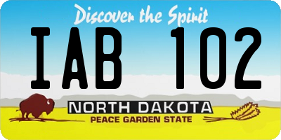 ND license plate IAB102