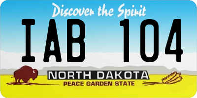 ND license plate IAB104