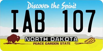 ND license plate IAB107