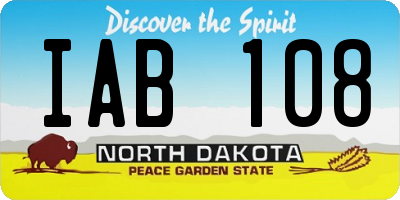 ND license plate IAB108