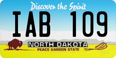 ND license plate IAB109