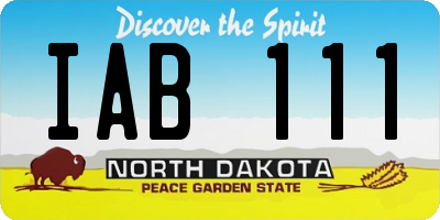 ND license plate IAB111