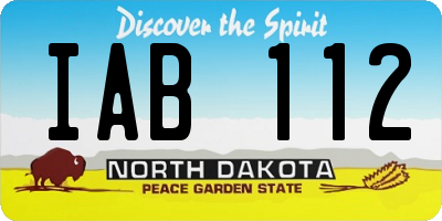 ND license plate IAB112