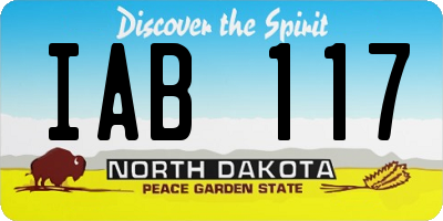 ND license plate IAB117