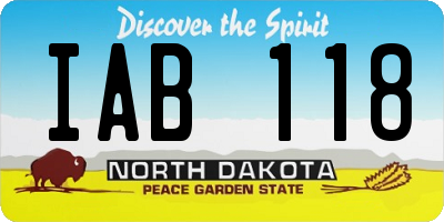 ND license plate IAB118