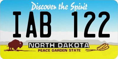 ND license plate IAB122
