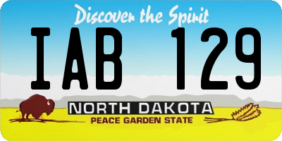 ND license plate IAB129