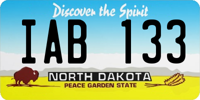 ND license plate IAB133