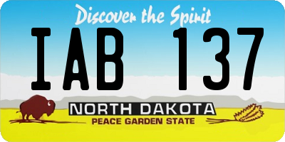 ND license plate IAB137