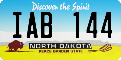 ND license plate IAB144