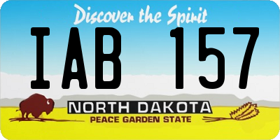 ND license plate IAB157