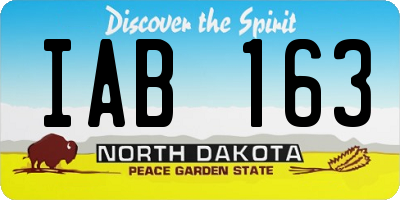 ND license plate IAB163
