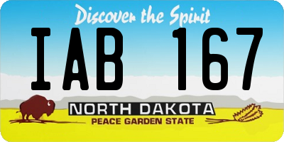ND license plate IAB167