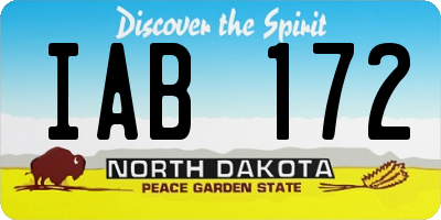 ND license plate IAB172