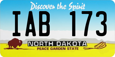ND license plate IAB173