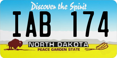 ND license plate IAB174