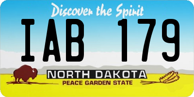 ND license plate IAB179