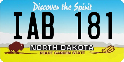 ND license plate IAB181