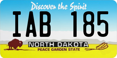 ND license plate IAB185