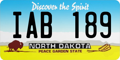 ND license plate IAB189