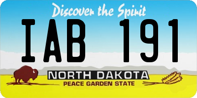 ND license plate IAB191