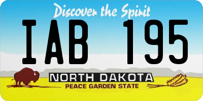 ND license plate IAB195
