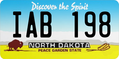 ND license plate IAB198