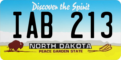 ND license plate IAB213