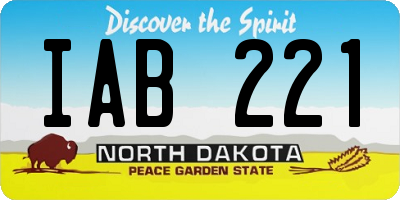 ND license plate IAB221