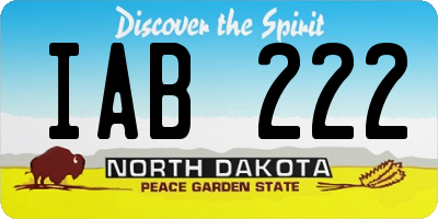 ND license plate IAB222