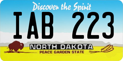 ND license plate IAB223