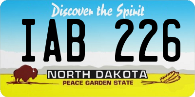 ND license plate IAB226