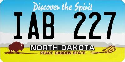 ND license plate IAB227