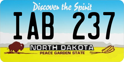 ND license plate IAB237