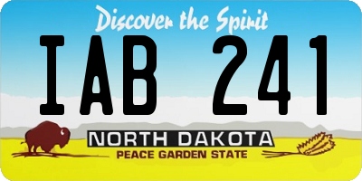 ND license plate IAB241