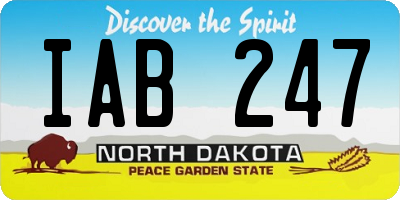ND license plate IAB247