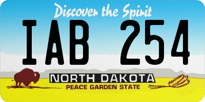 ND license plate IAB254