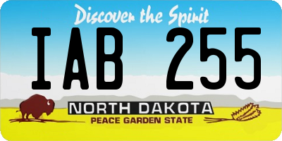 ND license plate IAB255
