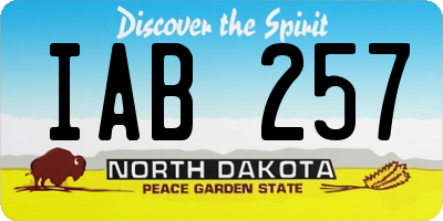ND license plate IAB257
