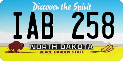 ND license plate IAB258