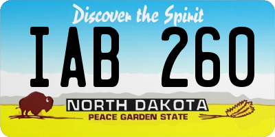 ND license plate IAB260