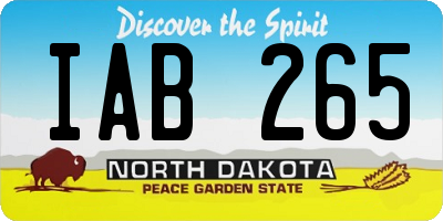 ND license plate IAB265