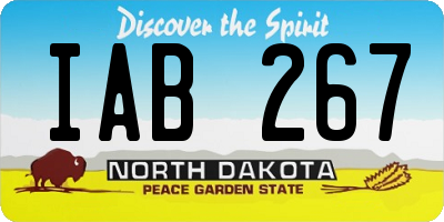 ND license plate IAB267